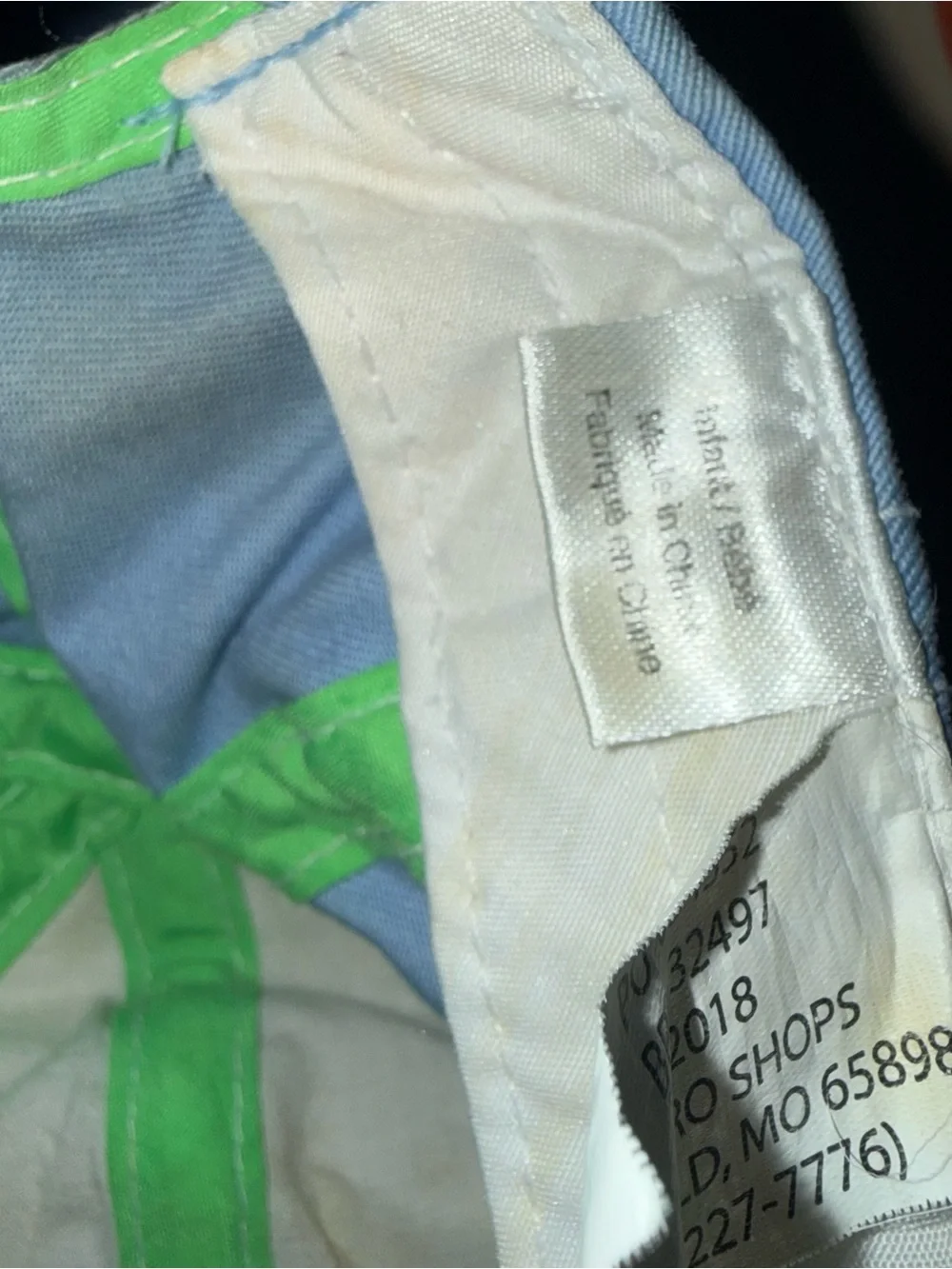 Bass Pro Shops Cream & Light Blue 'My First Fishing Hat' with Green Fish Patch